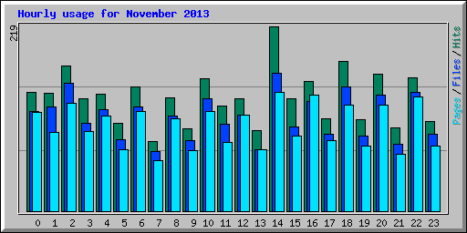 Hourly usage for November 2013