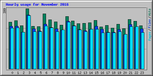 Hourly usage for November 2016