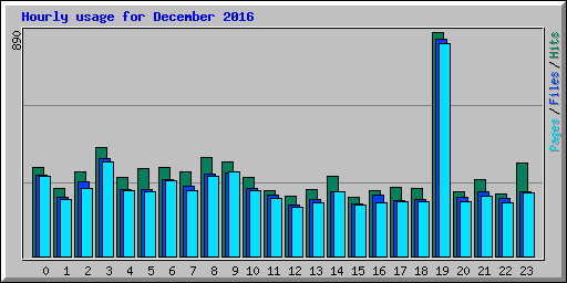 Hourly usage for December 2016